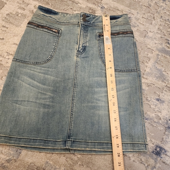 NWT Prana Stretch Denim Dusted Blue Broadway Jean Skirt Women's Size 4 - Picture 8 of 14